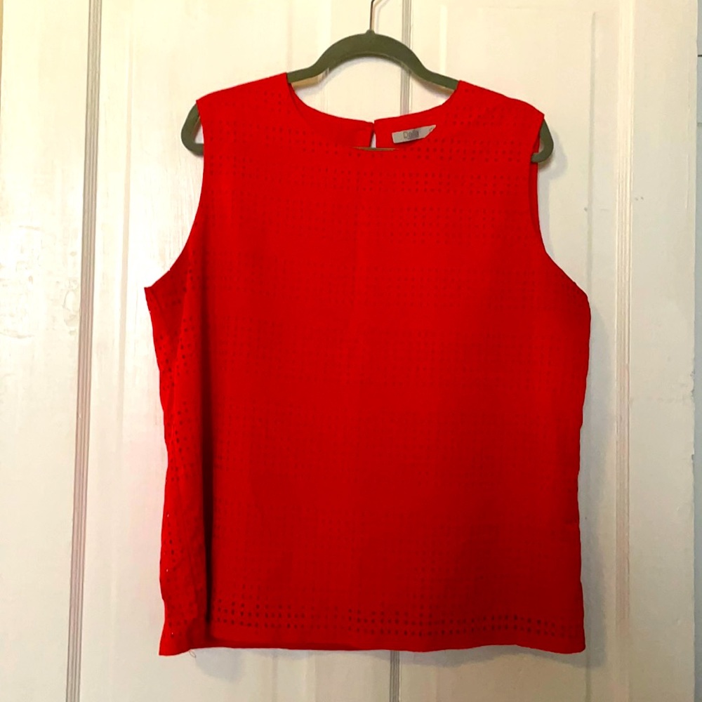 Red Dalia Top with Cutout Design